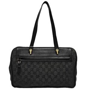 Gucci Denim Black and Gray Signature Satchel